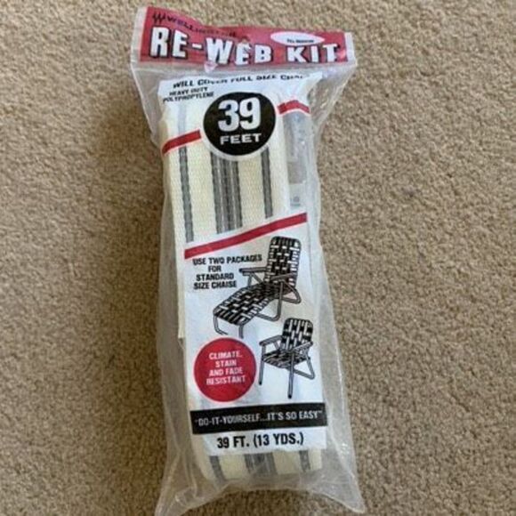 Vintage Wellington Re-Web Kit 39 Ft. White/Gray/Black New Package - Picture 1 of 5